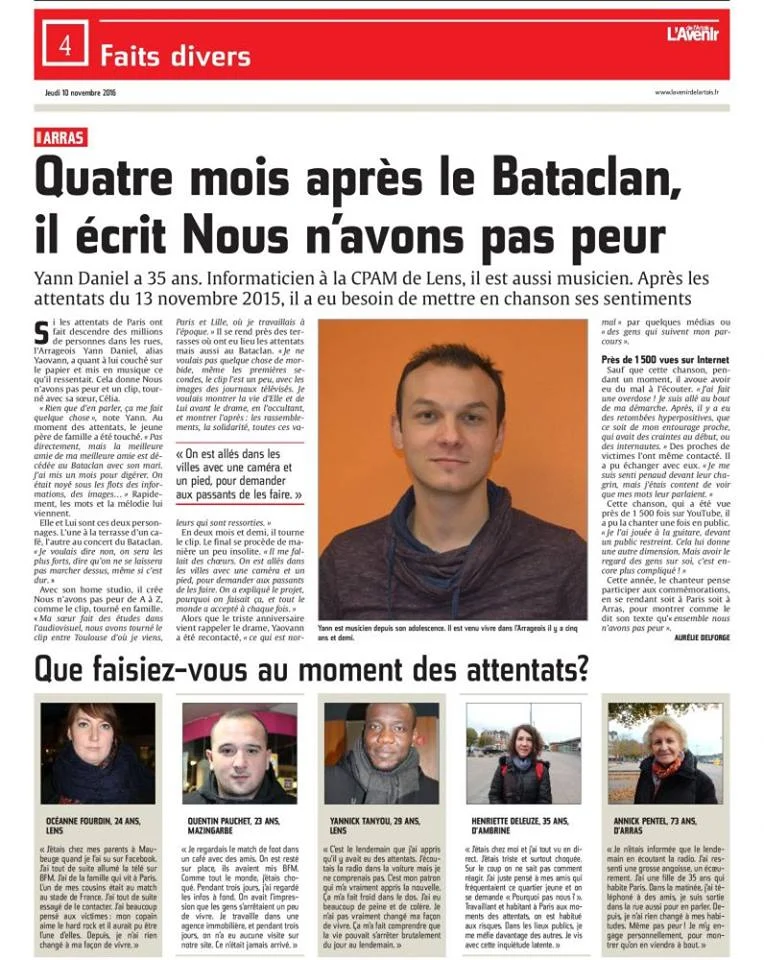 Une page dans l'Avenir de l'Artois