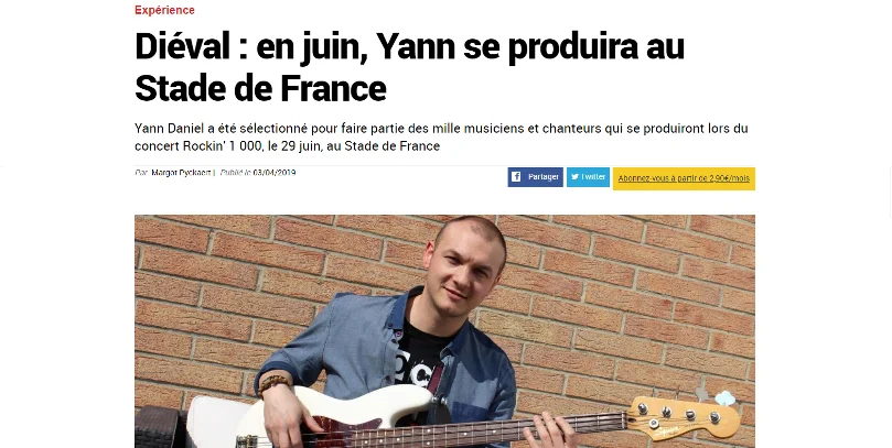 Article sympa dans l'Avenir de l'Artois